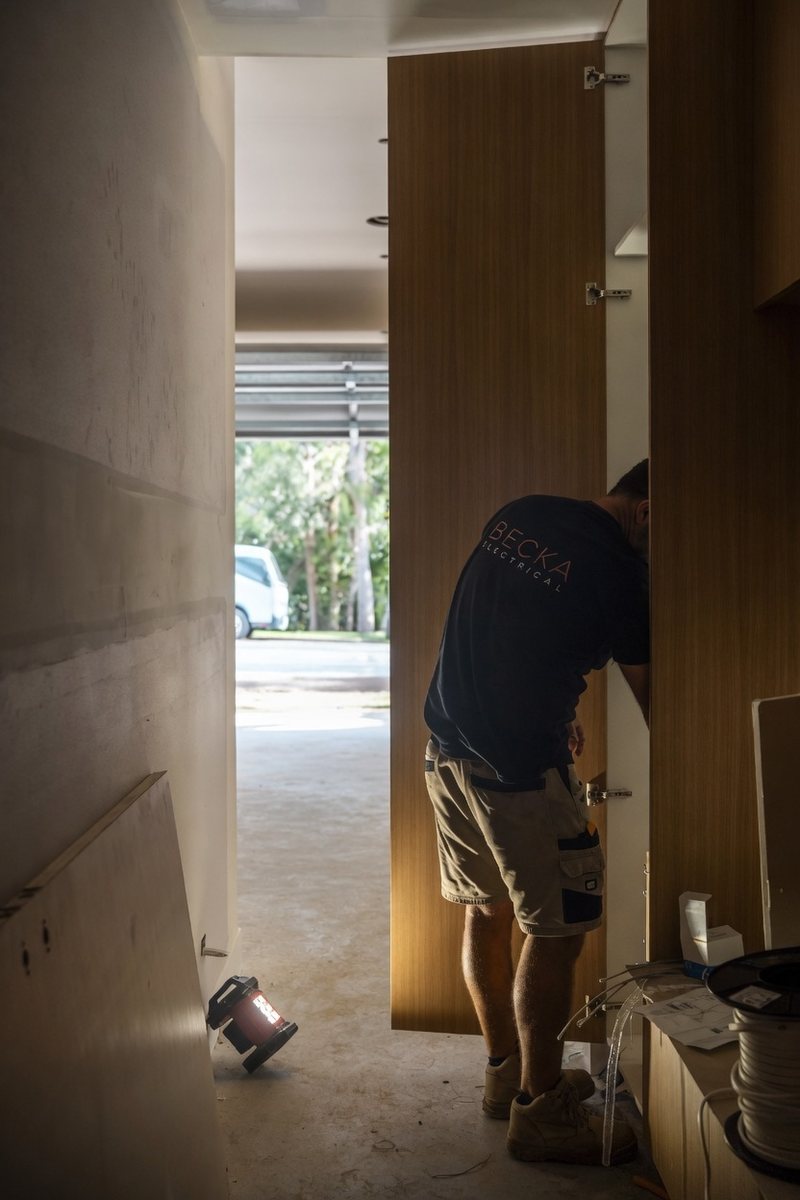 Person working inside a property.